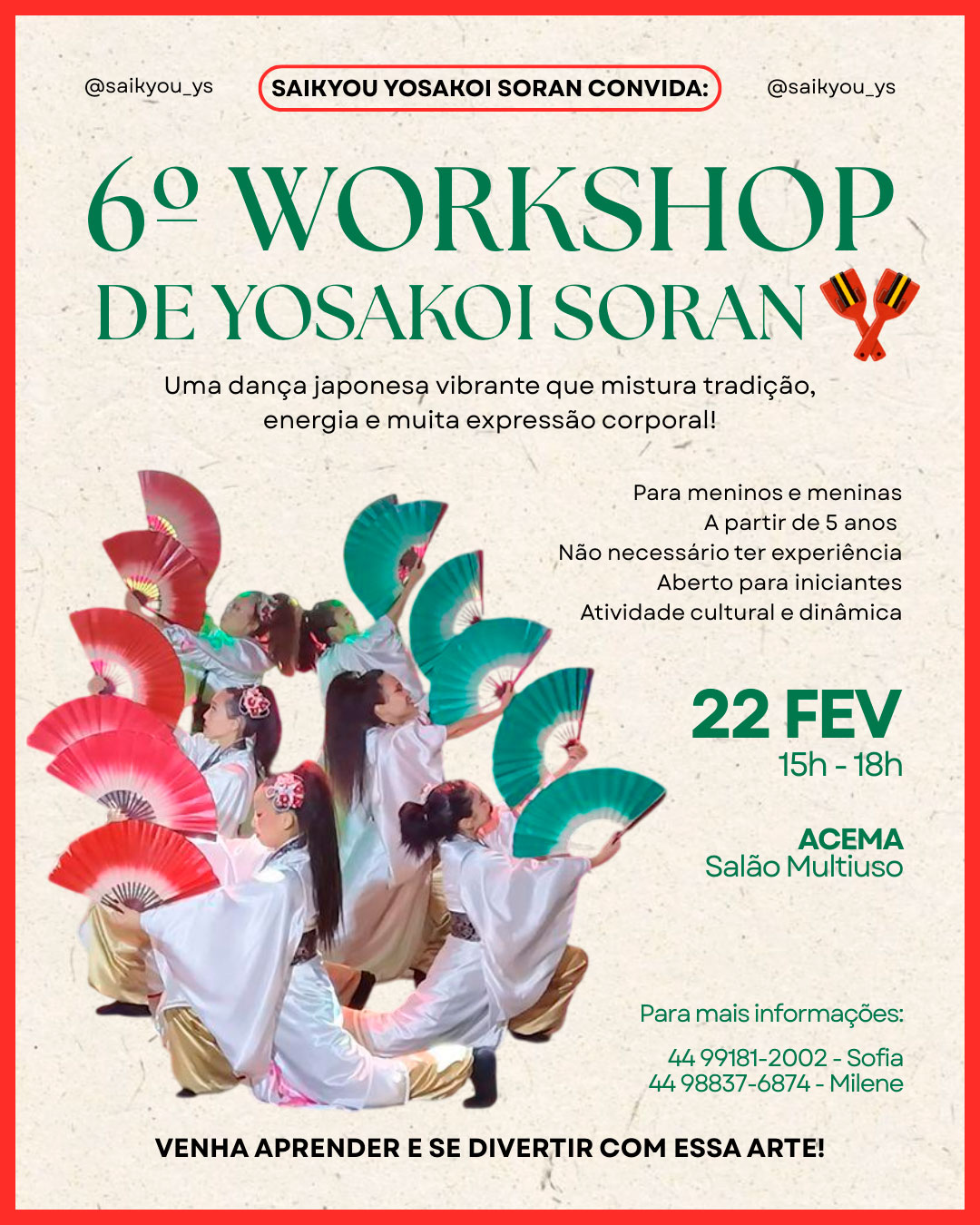6º WORKSHOP DE YOSAKOI SORAN
