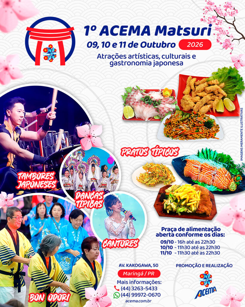 1º ACEMA MATSURI – 09, 10 e 11 de Outubro/2026